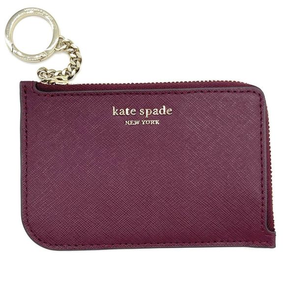 kate spade Handbags - KATE SPADE | Laurel Way Saffiano Bitsy Key Chain ID Wallet Cranberry/Burgundy